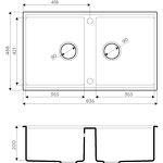 Превью картинка Гранитная мойка Omoikiri Kitagawa 83-2-U-GB Artceramic/графит #2