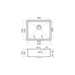 Превью картинка Металлическая мойка Omoikiri Kasen 54-16-INT-GM нерж. сталь/вороненая сталь #2