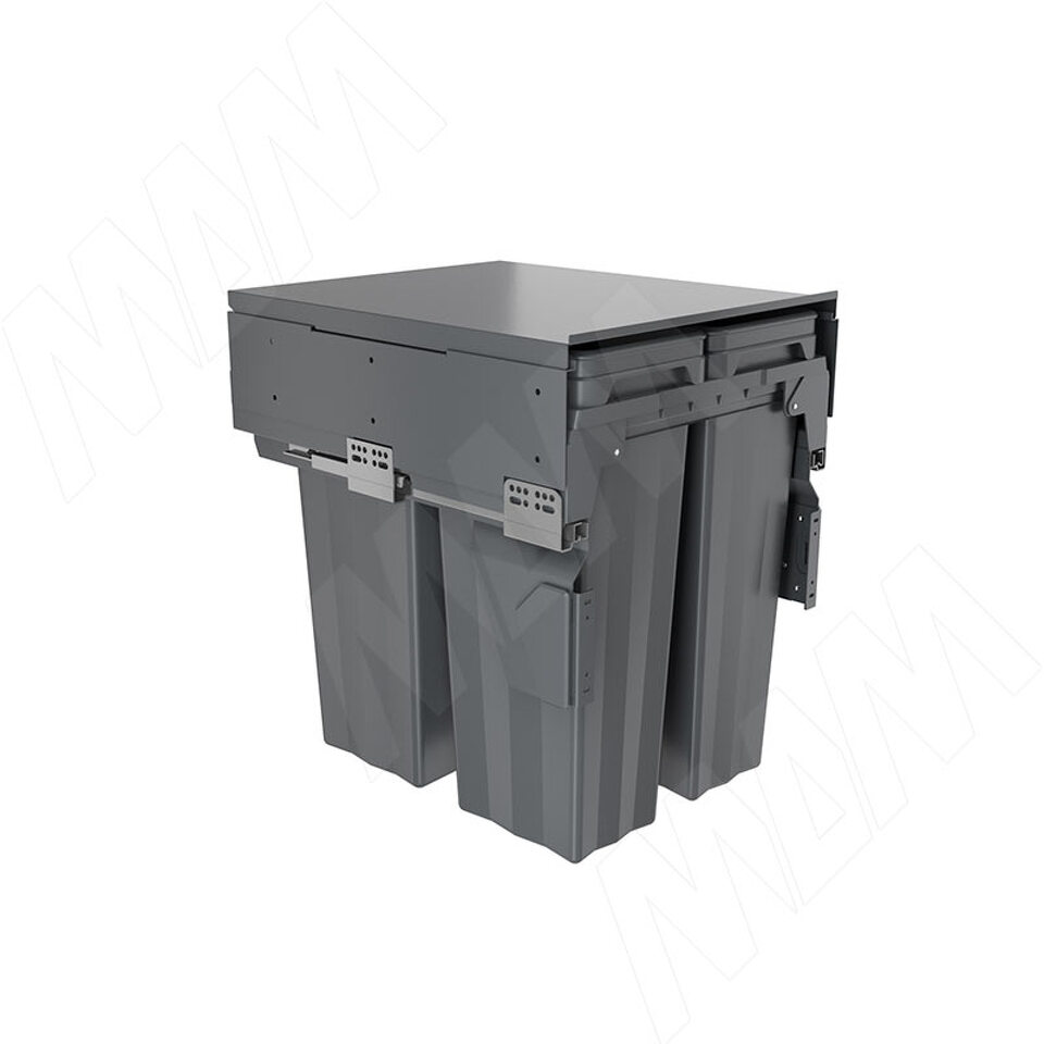 Фото PULSE PROBOX F45 Система сортировки и хранения, 3 емкости (2x15+1x33), креп. фасада, полн.выдв., плавн.закр., крышка-полка, графит (MBN453-63DGMID)