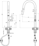 Превью картинка Смеситель для кухни Rivelato Asti U-обр. с выдвижной лейкой D-35мм brina/oro #2
