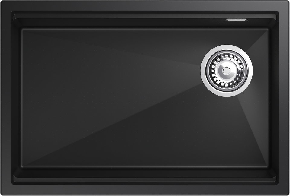 Фото Гранитная мойка Rivelato LINO 654-R 1-чаш 650*440 nero