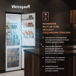 Превью картинка Холодильник с нижней морозилкой Weissgauff WRK 2000 Total NoFrost Inverter Black Inox #3