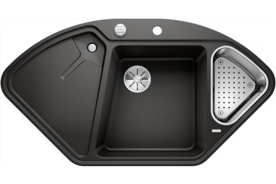 Фото Гранитная мойка Blanсo BLANCODELTA II-F SILGRANIT черный с кл.-авт. InFino