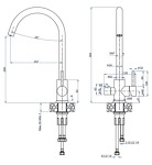 Превью картинка Смеситель для кухни GranFest Z-5420 PVD графит #2