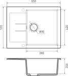Превью картинка Гранитная мойка Rivelato LUMO 6550 1-чаш 650*500 Gelsomino #2
