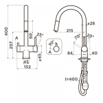 Превью картинка Смеситель для кухни Omoikiri Akita-S-IB латунь/indigo blue #4