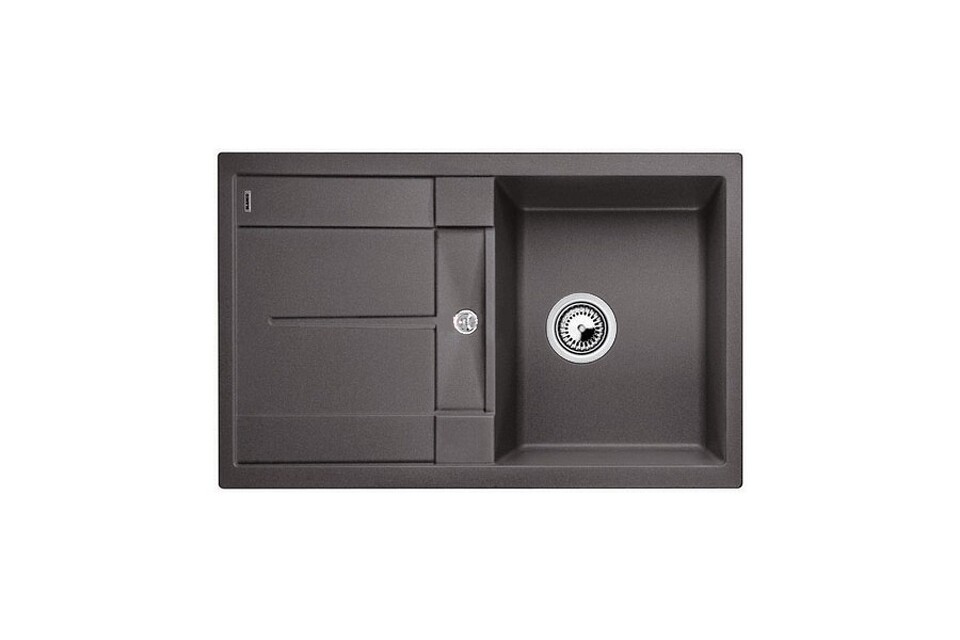 Фото Гранитная мойка Blanсo METRA 45 S SILGRANIT PuraDur темная скала с клапаном-автоматом