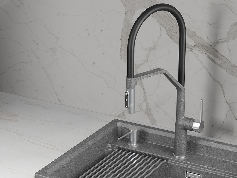 Фото Смеситель для кухни GRANULA 9012, ГРАФИТ