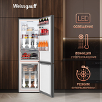 Превью картинка Холодильник с нижней морозилкой Weissgauff WRK 2000 Total NoFrost Inverter Bru Steel Glass #6