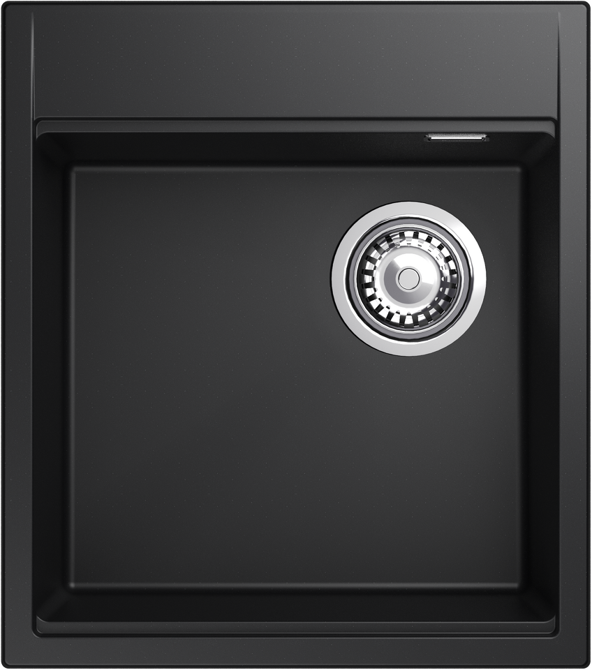 Фото Гранитная мойка Rivelato TESORO 455-R 1-чаш 450*510 Черный 502