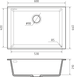 Превью картинка Rivelato STRIA 6053 1-чаш 600*440 Calcestruzzo #2