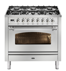 Картинка ILVE P096DNE3/SSC нержавеющая сталь (фурн. хром)