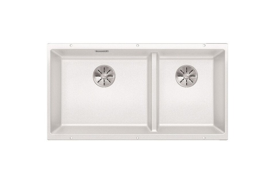 Фото Гранитная мойка Blanсo SUBLINE 480/320-U SILGRANIT PuraDur  белый c отв.арм. InFino