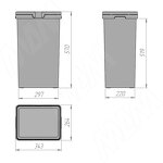 Превью картинка Vibo SINGLE XL Ведро с ручками, пластик, объем 50л, H=570мм, цвет серый (XL50G) #2