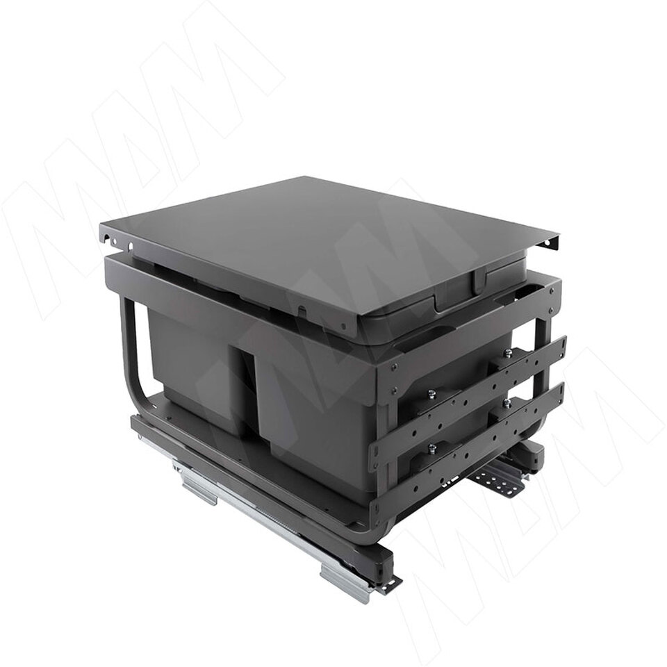 Фото Vibo KOMBI 2.0 MINI M45W Система сортировки и хранения, 2 емкости (16л+16л), креп. фасада, полн.выдв., плавн.закр. направл. Nova Pro, крышка-полка (MKOMBI2GME452SCGMRF)