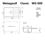 Превью картинка Гранитная мойка Weissgauff WG 60003 Classic Light Grey #2