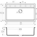 Превью картинка Кварцевая мойка Omoikiri Kitagawa 86-LB-GR Artceramic/leningrad grey #2