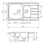 Превью картинка Металлическая мойка Zigmund & Shtain RECHTECK 860D.8 Полированная #3
