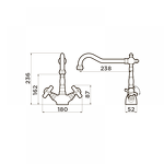 Превью картинка Смеситель для кухни Omoikiri Tokigawa-AB-022 латунь/античная латунь #2