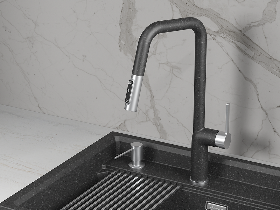 Фото Смеситель для кухни GRANULA 9011, ЧЕРНЫЙ