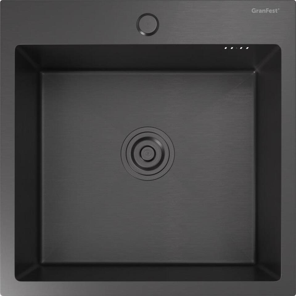 Фото Металлическая мойка GranFest 5050 PVD графит