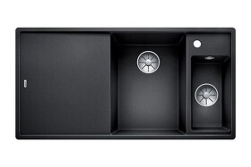 Картинка Blanсo AXIA III 6 S SILGRANIT PuraDur антрацит чаша справа, разделочный столик ясень c кл.-авт. InFino