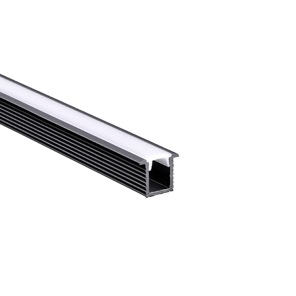 Фото Duslar Комплект из алюминиевого профиля и рассеивателя DLIGHT PROFI, врезной, длина 3000 мм, антрацит/белый