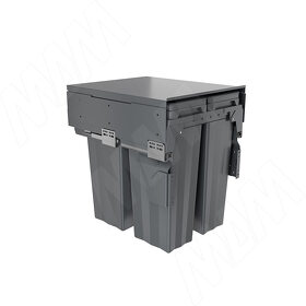 Картинка PULSE PROBOX F45 Система сортировки и хранения, 3 емкости (2x15+1x33), креп. фасада, полн.выдв., плавн.закр., крышка-полка, графит (MBN453-63DGMID)