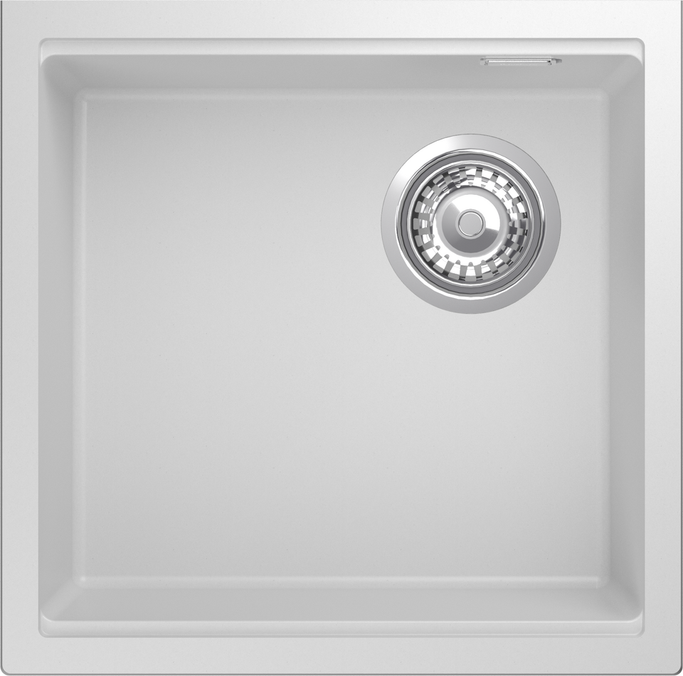 Фото Гранитная мойка Rivelato SCALINO SL-403-R  1-чаш 445*450 Белый 101