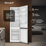 Превью картинка Холодильник с нижней морозилкой Weissgauff WRK 1760 LowFrost Black #2