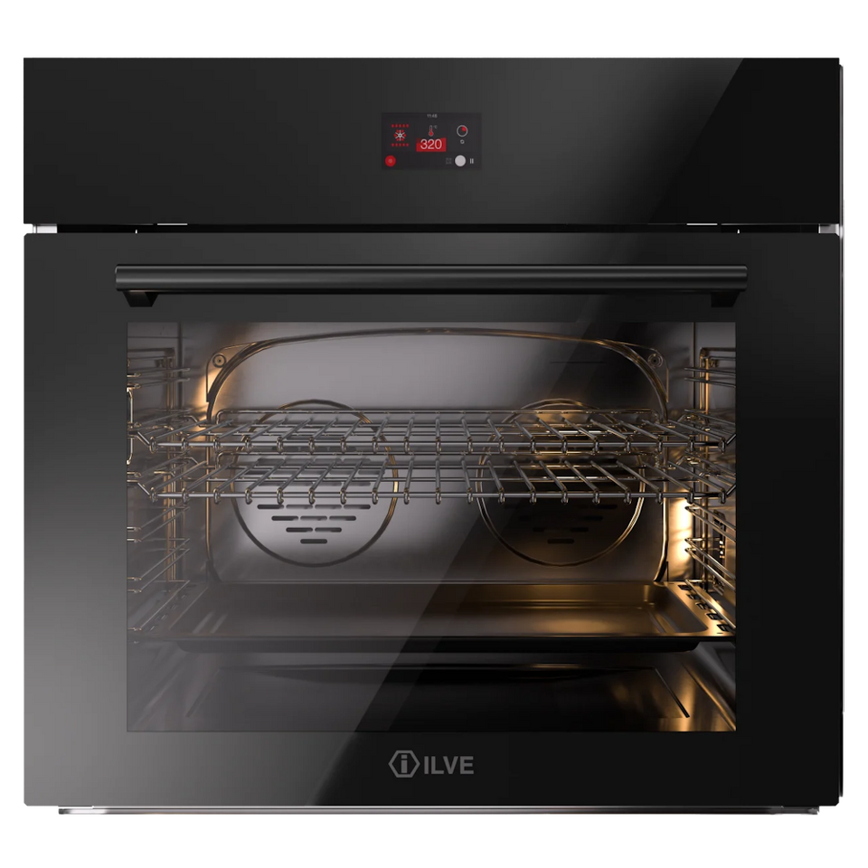 Фото Электрический духовой шкаф ILVE OV30GT31/BK глянцевый черный (фурн. матовый черный)