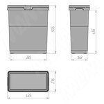 Превью картинка Vibo SINGLE XL Ведро с ручками, пластик, объем 36л, H=510мм, цвет серый (XL36G) #4