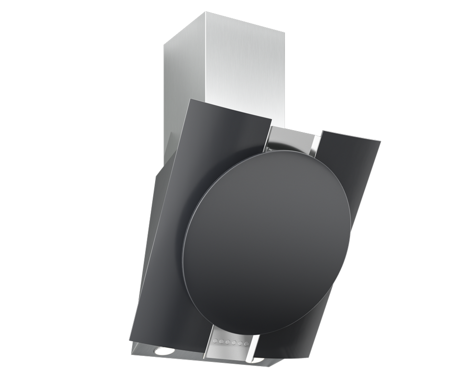 Фото Наклонная вытяжка Elikor Графит 80Н-700-Э4Д нерж/ стекло черное