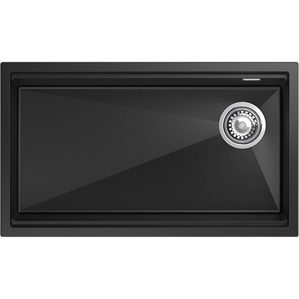 Фото Кварцевая мойка Rivelato LINO 754-R 1-чаш 750*440 Антрацит 501