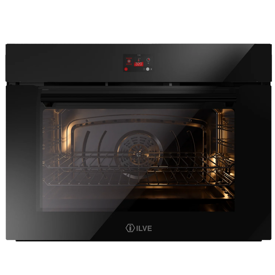 Фото Электрический духовой шкаф ILVE OV80GT31/BK глянцевый черный (фурн. матовый черный)