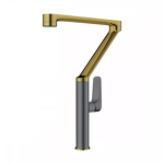 Превью картинка Смеситель для кухни Omoikiri Tara-LG-GM латунь/светлое золото/вороненая сталь #1