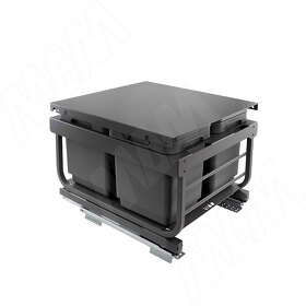Картинка Vibo KOMBI 2.0 MINI M45W Система сортировки и хранения, 3 емкости (16л+7л+7л), креп. фасада, полн.выдв., плавн.закр. направл. Nova Pro, крышка-полка (MKOMBI2GME453SCGMRF)
