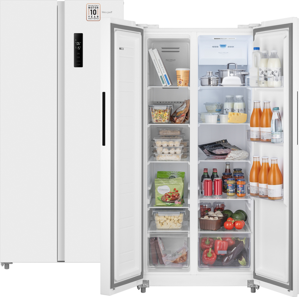 Фото  Холодильник side by side Weissgauff WSBS 500 Inverter NoFrost White
