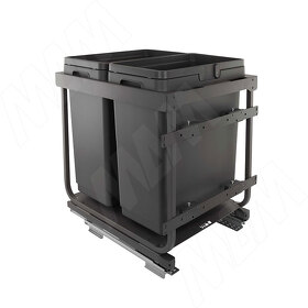 Картинка Vibo KOMBI 2.0 M45W Система сортировки и хранения, 2 емкости (30л+30л), креп. фасада, полн.выдв., плавн.закр., направл. Nova Pro, без крышек. (KOMBI2GME452SCGM)