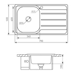 Превью картинка Металлическая мойка Zigmund & Shtain RECHTECK 790.8 Лен #3