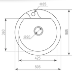 Превью картинка Гранитная мойка Zigmund & Shtain KREIS 505F Каменная соль #3