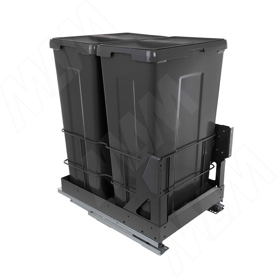 Фото PULSE MOVEBOX F45 Система сортировки и хранения, платформа, 2 емкости (2x35), креп. фасада, полн.выдв., плавн.закр., графит (WRB452-70DGHFS)