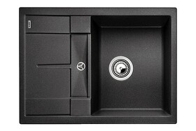 Картинка Blanсo METRA 45 S Compact SILGRANIT PuraDur черный, с клапаном-автоматом