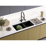 Превью картинка Металлическая мойка Omoikiri Taki 85-2-LB-U/IF Side-IN нерж. сталь/нержавеющая сталь #4