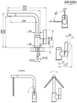 Превью картинка Смеситель для кухни GRANULA 5504, НЕРЖ #3