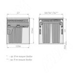 Превью картинка PULSE PROBOX F60 Система сортировки и хранения, 3 емкости (2x15+1x33), креп. фасада, полн.выдв., плавн.закр., крышка-полка, графит (MBN603-63DGMID) #6