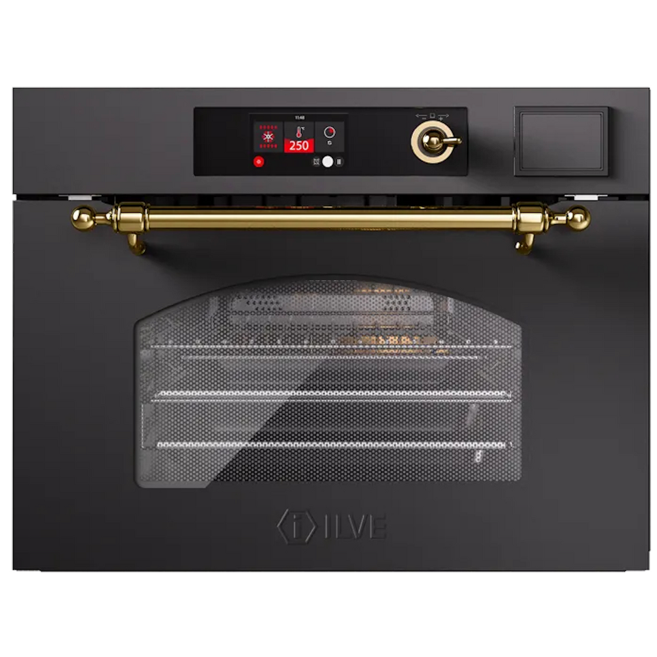 Фото Электрический духовой шкаф ILVE 645SNHSW/MGG матовый графит (фурн. латунь)