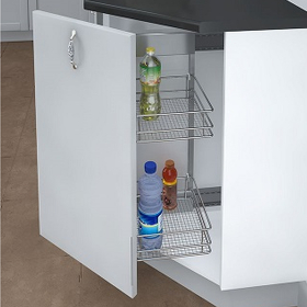 Картинка Vauth-Sagel Бутылочница SAPHIR-2 45°, выдвижной фасад 200 мм, правая, хром