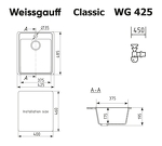Превью картинка Гранитная мойка Weissgauff WG 42504 Classic Black #2