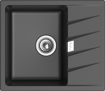 Превью картинка Гранитная мойка Rivelato RAUM 58 1-чаша 580*500мм Антрацит 501 #1